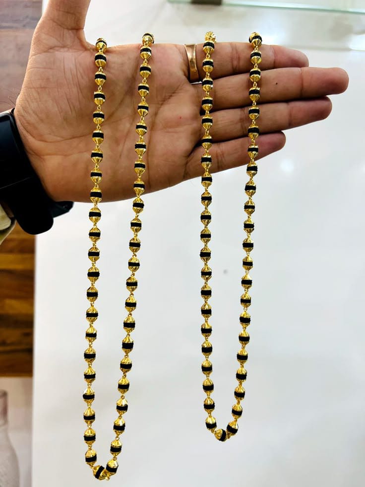 Original Rudraksha Mala Golden Plate - 108 beads (Lab Tested and Government Certified)